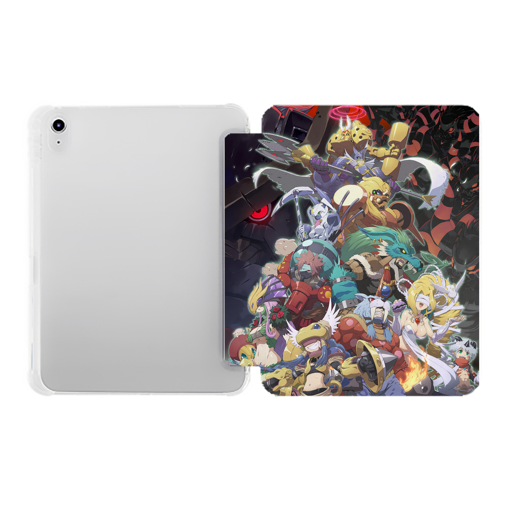 （画像用） Digimon デジタルモンスター/デジモン IPad ケース ペン収納付き 三つ折りスタンド PUレザー×シリコン 対応機種9.5/10.5/10.9インチ